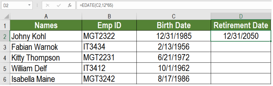 Date Calculator Formula In Excel