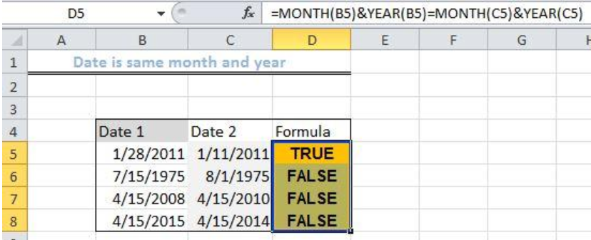 Date formulas in excel