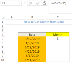 Excel formula: Get month from date - Excelchat