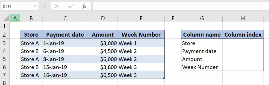 Excel Formula Get Column Index In Excel Table Excelchat