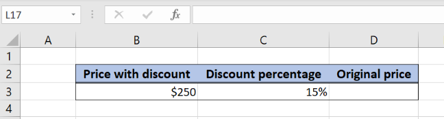 excel discount formula