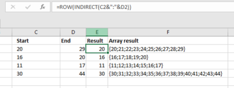 Excel formula: Create array of numbers - Excelchat