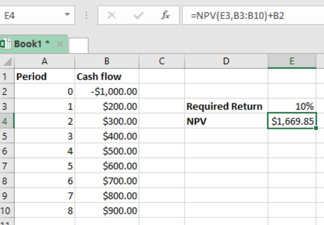 net present value formula