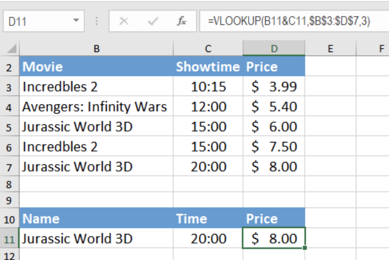 How To Use Vlookup With Multiple Criteria