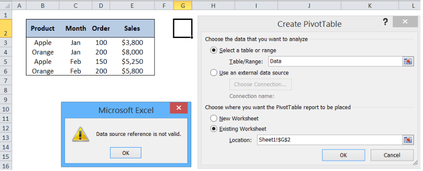 excel query table range not working