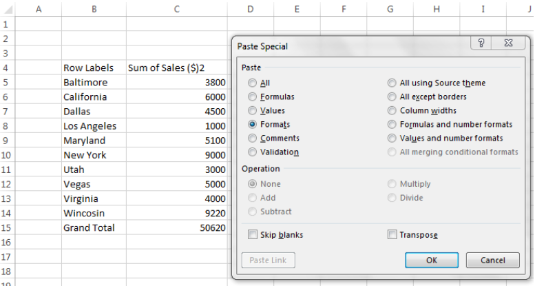 how to copy the content of a pivot table on excel for mac