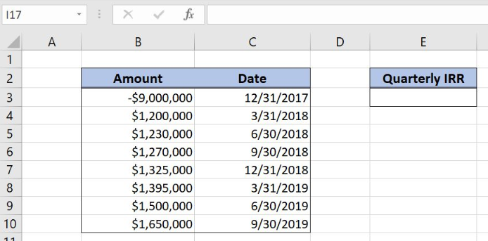 Here is How You Can Calculate the Quartlery IRR in Excel | Excelchat