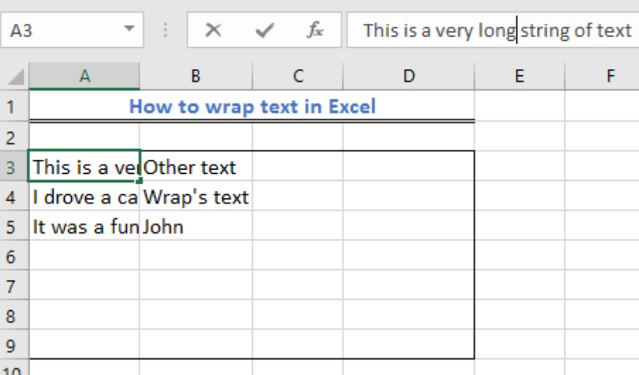 wrap text in excel for mac