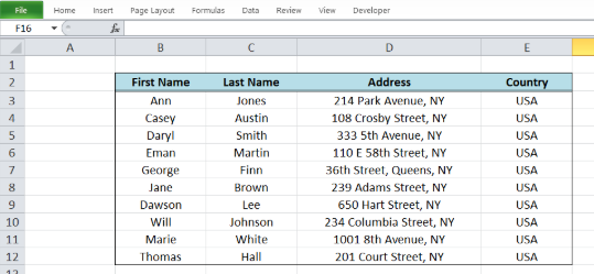 mail merge in excel