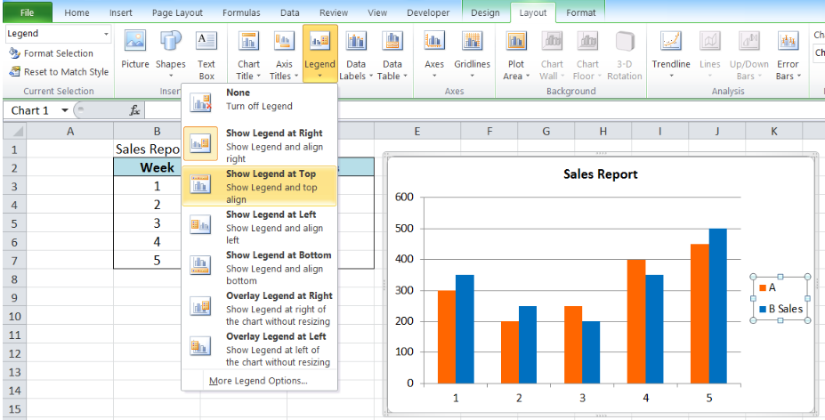 How To Change Legend Position In Excel