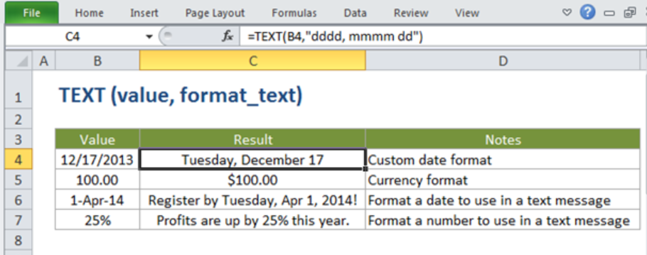 How To Use The Text Function In Excel Ms Excel Tutorials