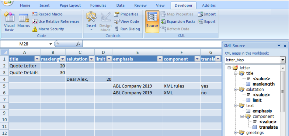 excel 2013 xml tools