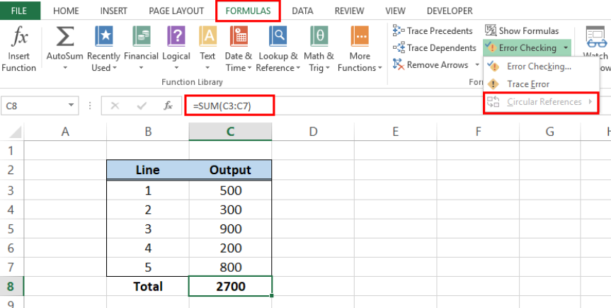 find circular references in excel for mac