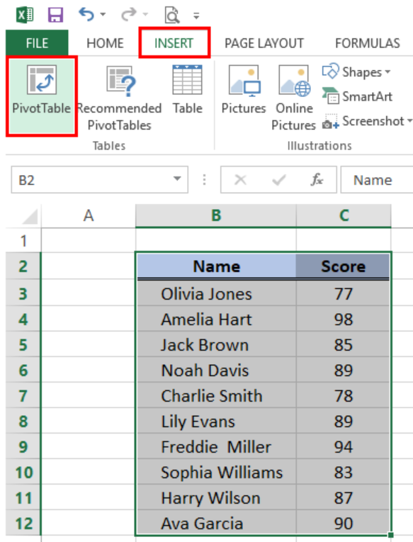 how to construct a frequency distribution table on excel