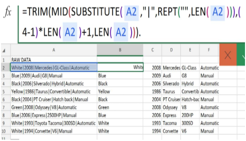 excel split cells by space delimiting