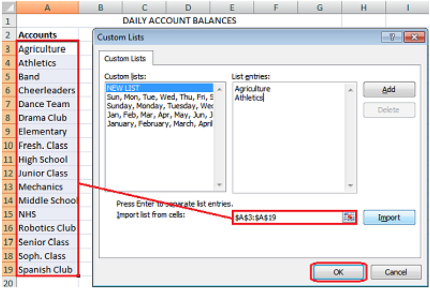 how to add a custom list for data in excel 2010 on a mac