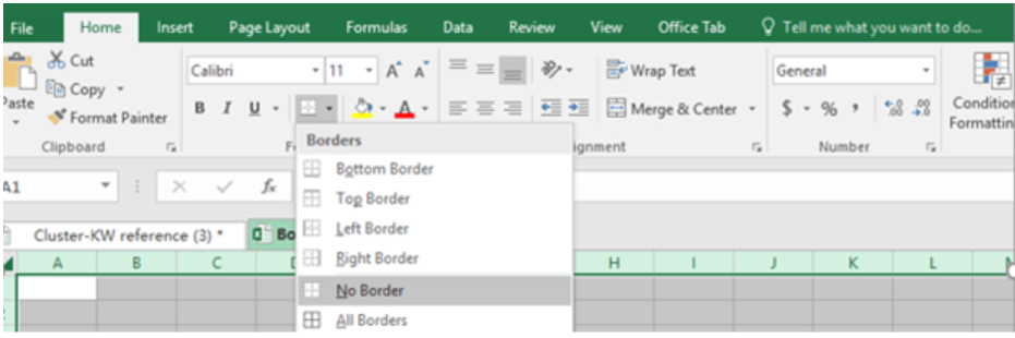 remove dotted lines excel for mac