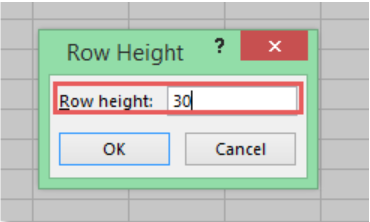 standardize row height in excel for mac