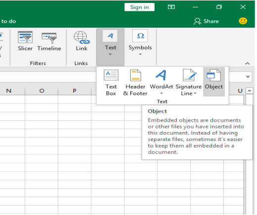 insert pdf document into excel