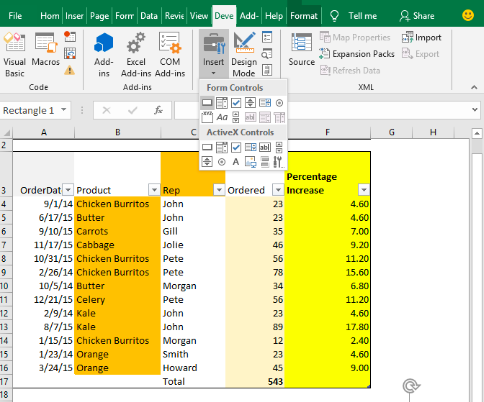 option button in excel for mac