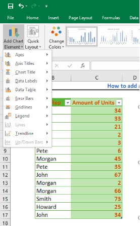 Insert Chart Title Excel