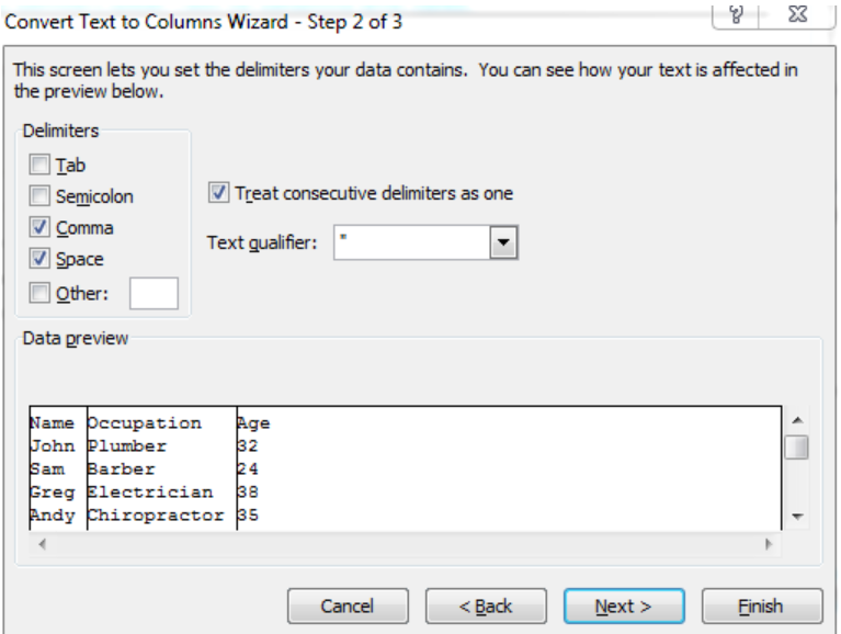 how to convert text to rows in excel