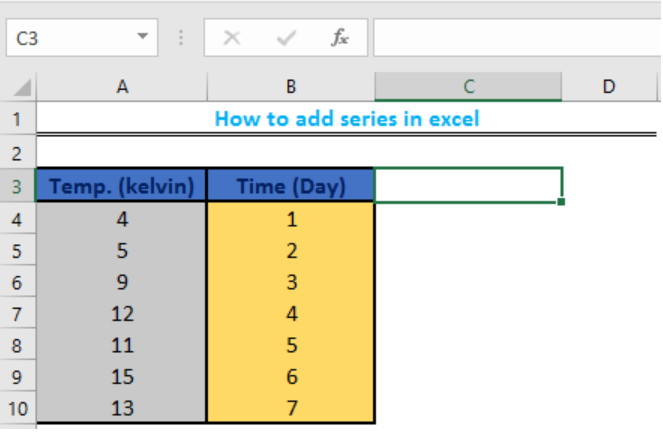 How To Create Data Series Ms Excel Tutorials