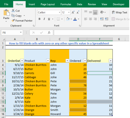 excel for mac fill in zeros for empty cells