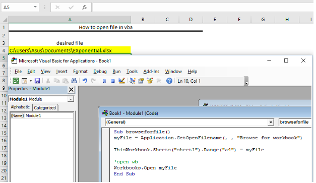 How To Open File In Vba Ms Excel Tutorials