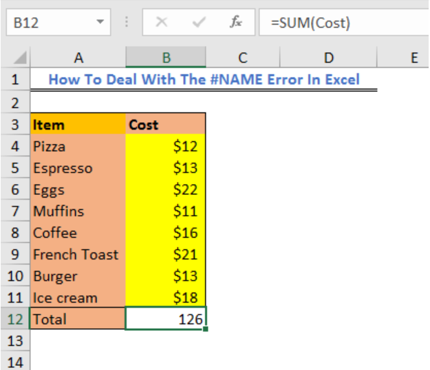 How To Deal With The Name Error In Excel Excelchat