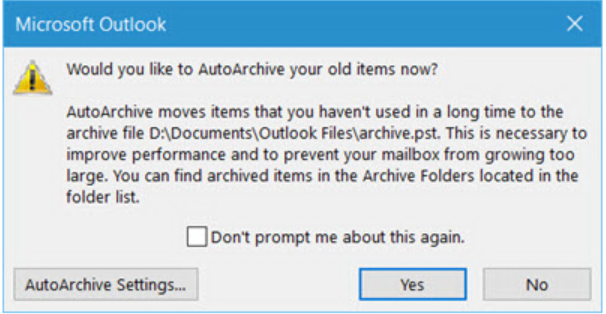 Archiving your old emails in Outlook