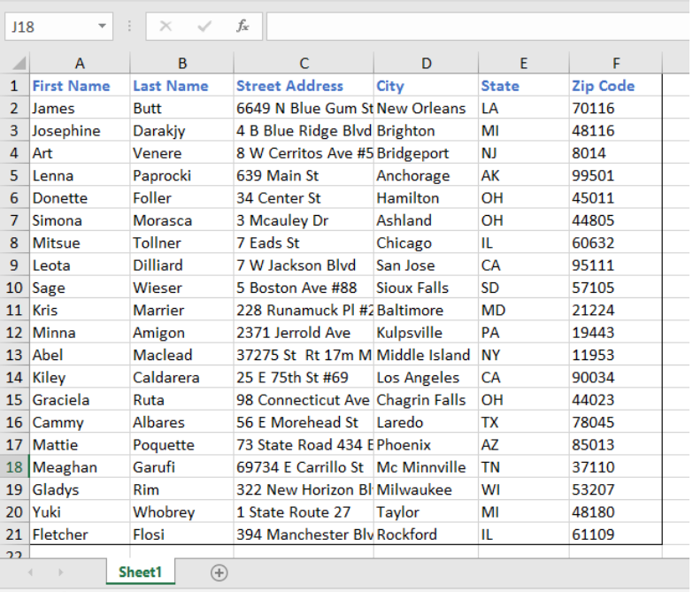 how to print address labels from excel sheet