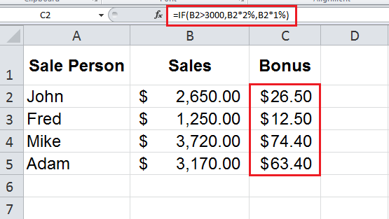 Help writing if statements in excel image