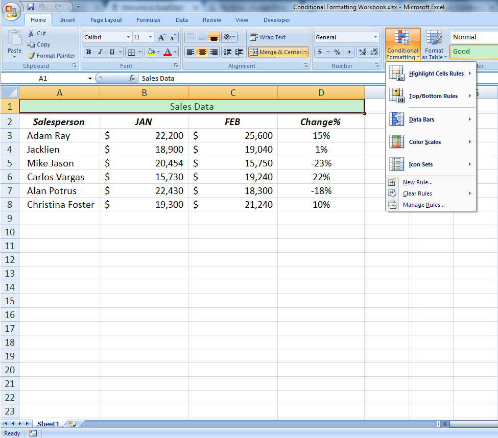 Conditional Formatting In Excel Tutorial And Example Images